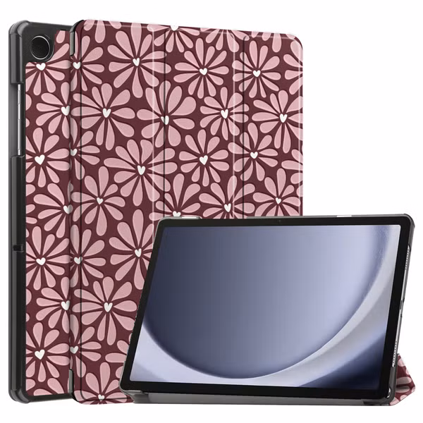 imoshion Design Trifold Klaphülle Samsung Galaxy Tab A11 / A9 Plus - Bloom Love Blush