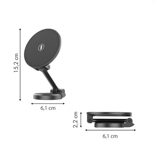 imoshion Handyhalterung für das Auto mit MagSafe - Kabelloses Ladegerät - Armaturenbrett - Schwarz