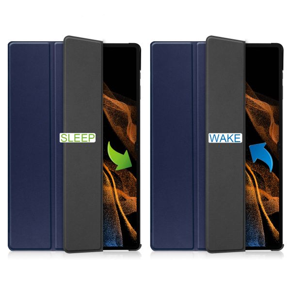 imoshion Trifold Klapphülle Galaxy Tab S8 Ultra - Dunkelblau