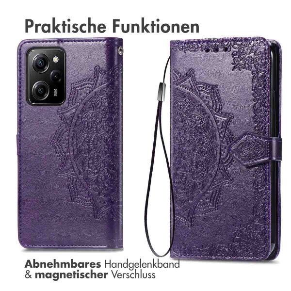 imoshion Mandala Klapphülle Xiaomi Poco X5 Pro 5G - Violett
