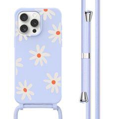 imoshion Silikonhülle design mit Band für das iPhone 15 Pro Max - Lila Flower Distance