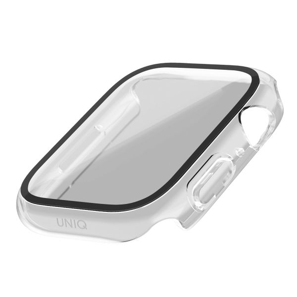 Uniq Nautic Apple Watch Hülle mit Wasserdichtem Gehärtetem Glas-Displayschutz für die Apple Watch 7-9 / SE - 41 mm - Dove (Clear)