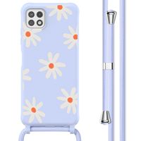 imoshion SilikonHülle design mit Band Samsung Galaxy A22 (5G) - Lila Flower Distance