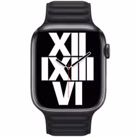 Apple Leather Link Armband für  Apple Watch Series 1 t/m 11 / SE / Ultra (44/45/46/49 mm) - Größe M/L - Midnight