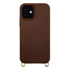 Selencia Rivièra Backcover mit MagSafe mit abnehmbaren Haken iPhone 12 / 12 Pro - Choco Brown