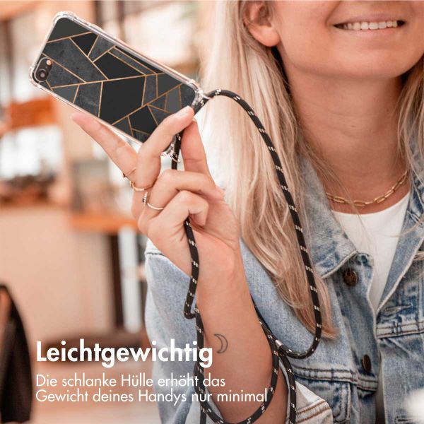 imoshion Design Hülle mit Band für das Apple iPhone 14 Plus - Black Graphic