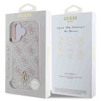 Guess 4G Metal Logo Back Cover MagSafe für das iPhone 16 - Rosa