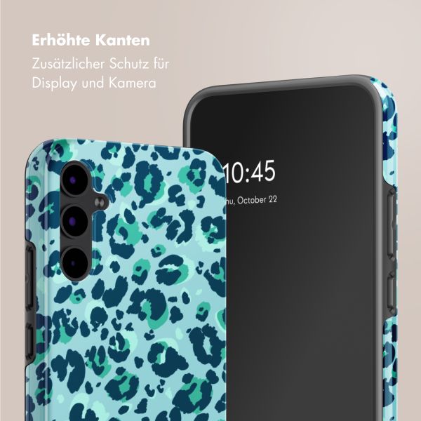 Selencia Vivid Tough Back Cover für das Samsung Galaxy A34 - Wild Spots Light Blue