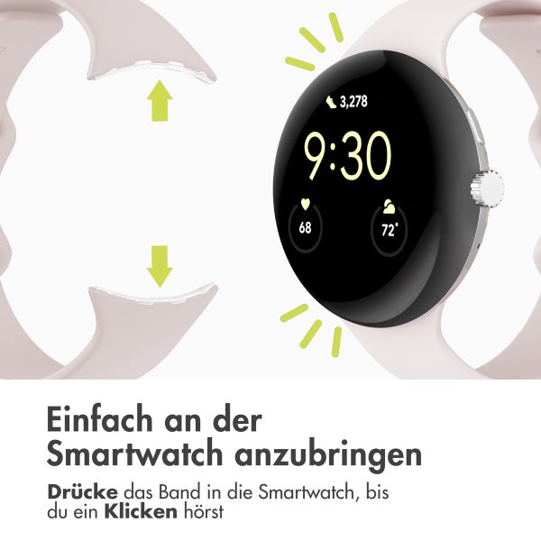 imoshion Silikon-Armband⁺ für  Google Pixel Watch 3 / 4 (45 mm) - Größe L - Rosa