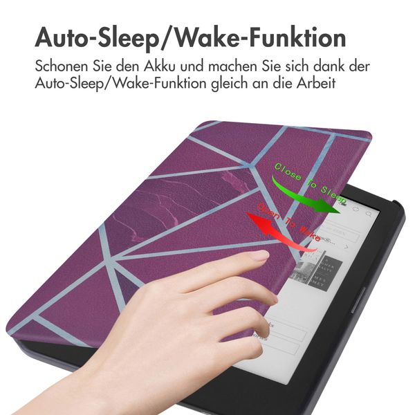 imoshion Design Slim Hard Case Klapphülle Kobo Clara HD - Bordeaux Graphic