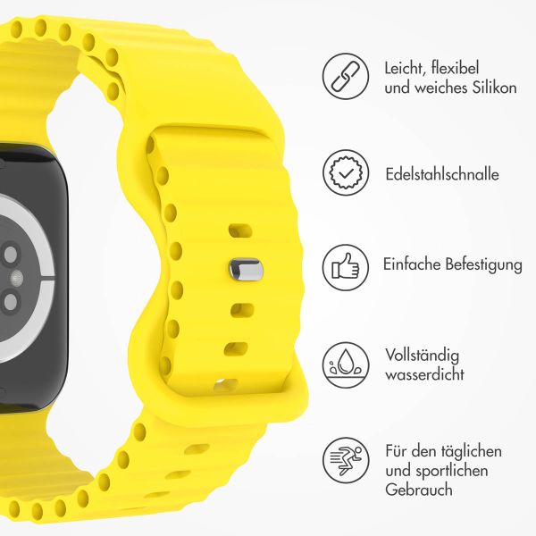 imoshion Athletisches Silikonarmband für die Apple Watch Series 1 bis 9 / SE (38/40/41 mm) | Series 10 (42 mm) - Gelb