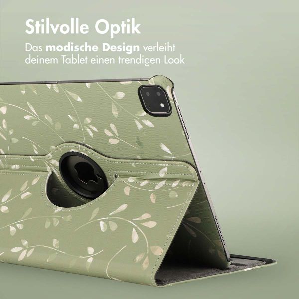 imoshion 360° drehbare Design Klapphülle Apple iPad Pro 13 (2025) M5 / (2024) M4 - Green Flowers