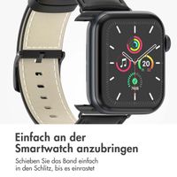 imoshion Klassisches Lederarmband für die Apple Watch Series 1 bis 10 / SE / Ultra (2) (44/45/46/49 mm) - Schwarz