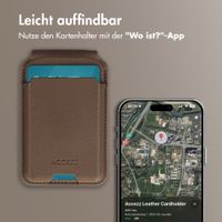Accezz Magnetische Leder-Wallet mit Standfunktion - Geeignet für Apple Find My - Coffee Brown