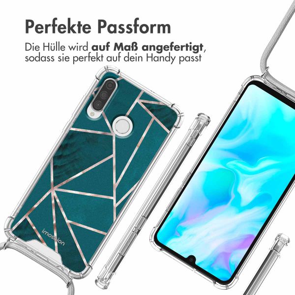 imoshion Design Hülle mit Band Huawei P30 Lite - Petrol Green Graphic