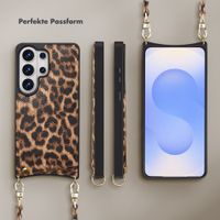 Selencia Nova HandyHülle mit Kordel und Kartenhalter Samsung Galaxy S26 Ultra - Leopard