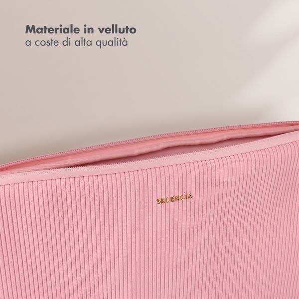 Selencia Cord Laptop Hülle 13-14 Zoll - Laptop Sleeve - Soft Blush