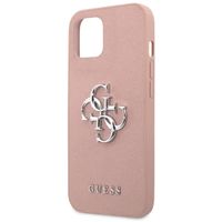 Guess 4G Metal Logo Saffiano Backcover Apple iPhone 13 Mini - Rosa