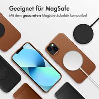 Accezz MagSafe Leather Backcover für das iPhone 13 - Sienna Brown