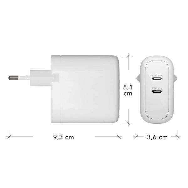 dbramante1928 re-charge | Netzteil - 2x USB-C 45 Watt - Weiß