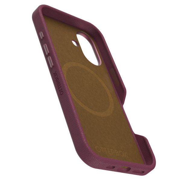 OtterBox Symmetry Cactus Leder Back Cover MagSafe für das iPhone 16 - Maroon Bells