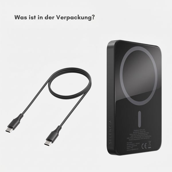 Selencia Vivid Powerbank 5.000 mAh - MagSafe und Qi - Black / Silk Spirit
