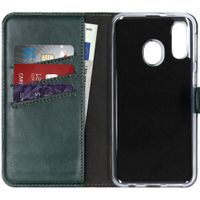 Selencia Echtleder Klapphülle Samsung Galaxy A40 - Grün