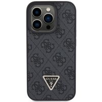 Guess 4G Logo Triangle Strass Back Cover für das iPhone 15 Pro - Schwarz