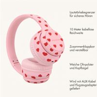 imoshion Kabellose Kinderkopfhörer LED Light - Dezibelbegrenzer - Mit AUX-Kabel - Herzchen