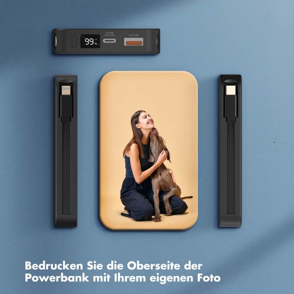 Gestalte deine eigene 10.000-mAh-Powerbank mit integrierten Kabeln – Schwarz