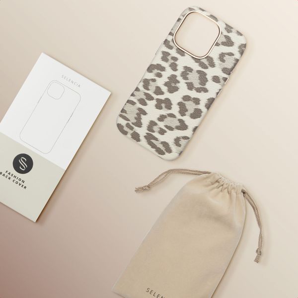 Selencia Sabi Backcover Leopardenmuster mit MagSafe Apple iPhone 16 Pro - Soft Ivory