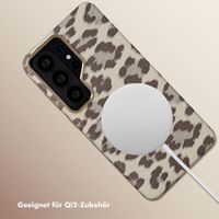 Selencia Sabi Backcover Leopardenmuster mit MagSafe Samsung Galaxy S26 Ultra - Soft Ivory