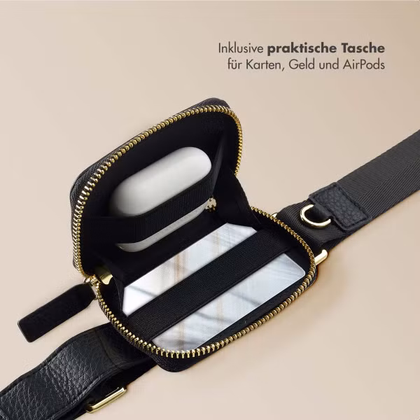 Selencia Handykette mit kleiner Tasche - Midnight Black