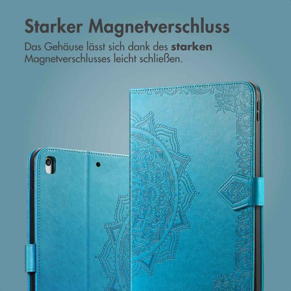 imoshion Mandala Klapphülle Apple iPad 9 (2021) 10.2 Zoll / iPad 8 (2020) 10.2 Zoll / iPad 7 (2019) 10.2 Zoll - Türkis