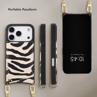 Selencia Nova HandyHülle mit Kordel und Kartenhalter Apple iPhone 17 Pro Max - Zazzy Zebra
