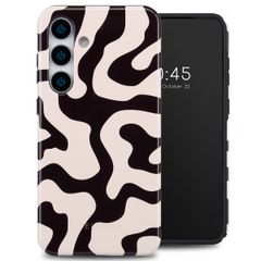 Selencia Vivid Back Cover Samsung Galaxy S25 Plus - Art Wave Black