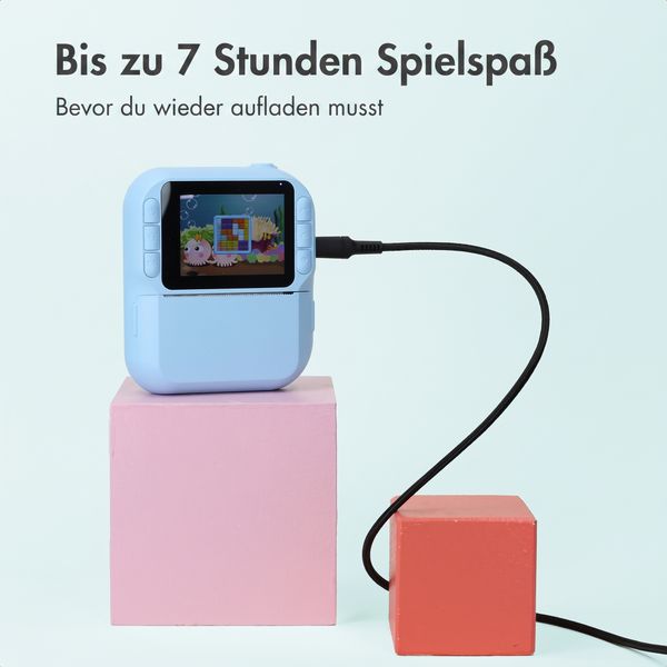 imoshion Kids Camera mit Fotodrucker - Kinderkamera - Fotos/Videos/Spiele - Blau