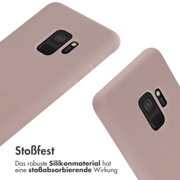 imoshion Silikonhülle mit Band für das Samsung Galaxy S9 - Sand Pink