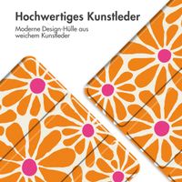 imoshion Design Trifold Klapphülle für das iPad 7 (2019) / iPad 8 (2020) / iPad 9 (2021) 10.2 inch - Orange Flower Connect