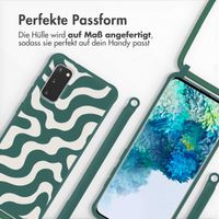 imoshion SilikonHülle design mit Band Samsung Galaxy S20 - Petrol Green Groovy