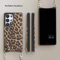 Selencia Nova Back Cover mit Kordel und Kartenhalter für das Samsung Galaxy S25 Ultra - Leopard