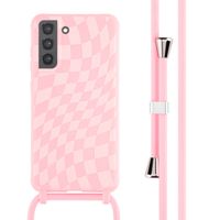 imoshion Silikonhülle design mit Band für das Samsung Galaxy S21 FE - Retro Pink