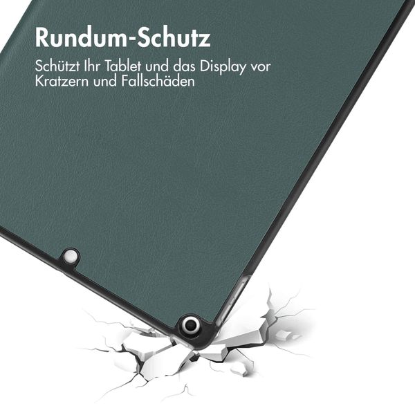 imoshion Trifold Klapphülle Apple iPad 9 (2021) 10.2 Zoll / iPad 8 (2020) 10.2 Zoll / iPad 7 (2019) 10.2 Zoll - Dunkelgrün