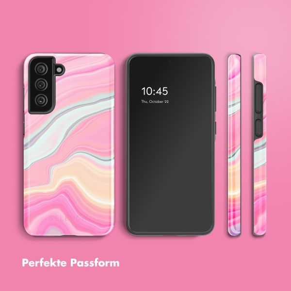 Selencia Vivid Back Cover Samsung Galaxy S21 FE - Pastel Lipstick Marble