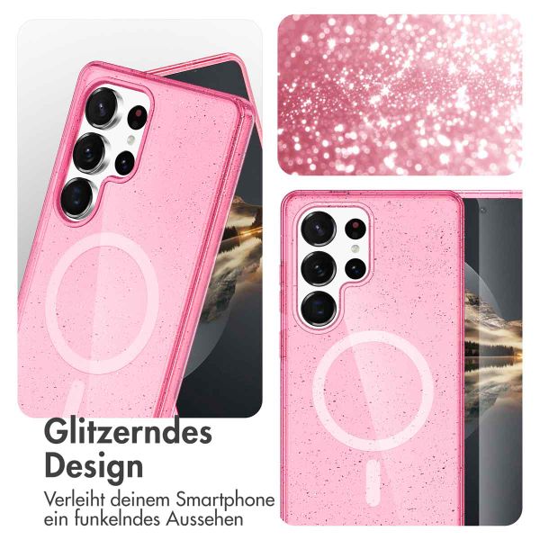 imoshion Sparkle Back Cover mit MagSafe für das Samsung Galaxy S24 Ultra - Glitzer Rosa