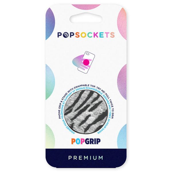 PopSockets PopGrip - Abnehmbar - Vegan Leather Zebra