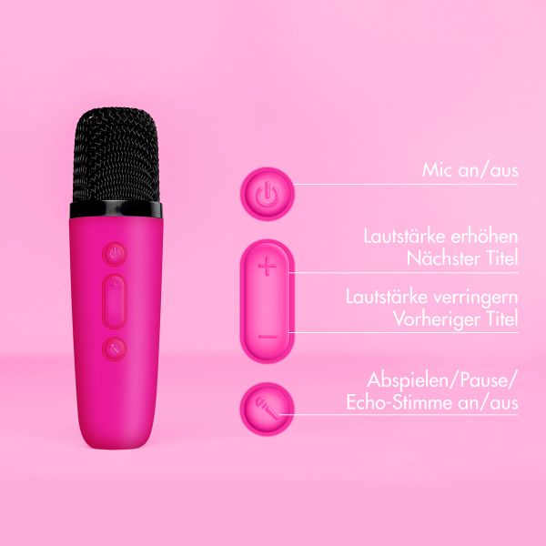 imoshion Kids Karaoke-Set - Lautsprecher und Mikrofon - Hot Pink