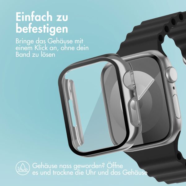 imoshion Full Cover glänzendes Hard Case für die Apple Watch Series 7 / 8 / 9 – 45 mm – Silber