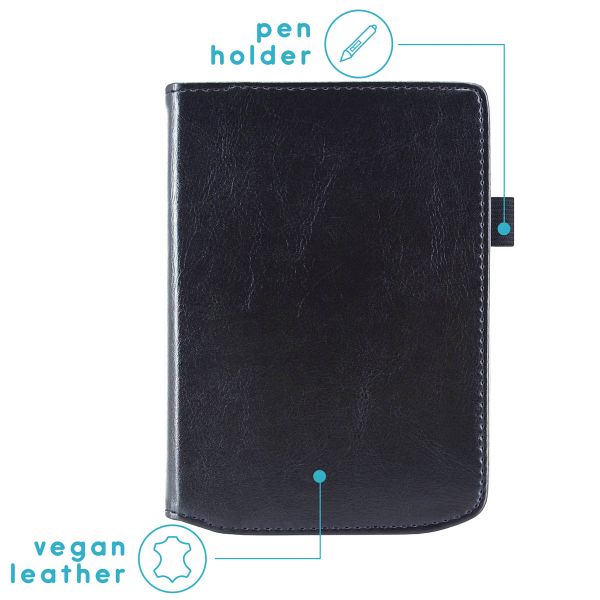 imoshion Vegan Leather Klapphülle Pocketbook Verse / Verse Pro / Verse Pro Color / Vivlio Light / Light HD - Schwarz