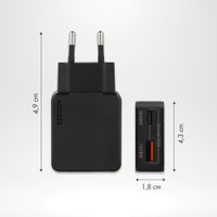 Accezz Ultra Slim GaN Ladegerät - USB-C + USB-A - 45 W - Schwarz